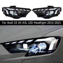 Car Styling Head Lamp Assembly LED DRL Daytime Running Light Streamer Turn Signal Angel Eye For Audi S3 A3 A3L LED Headlight 13-21