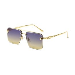 Desginer cartera Sunglass New Kajia Square Small Frame Metal Double Beam Sunglasses with No Frame Fashionable Korean Version Sunglasses Large Face Slimming Effect