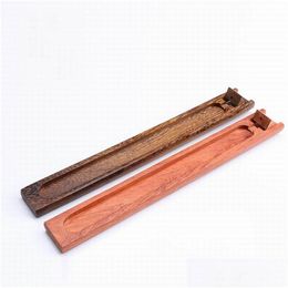 Fragrance Lamps 100Pcs Durable Rosewood Wenge Wood Incense Burner Censer Natural Wooden For Holder Home Decoration Drop Delivery Home Dh1Pj