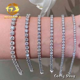 Zuanfa Jewellery Gra Certificate Classic Hip Hop Bracelet Moissanite Tennis Bracelet Silver 925 Pass Diamond Tester Gift for Men