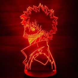 MY HERO ACADEMIA DABI Figures 3d Anime Lamp Nightlight Model Toys Boku no Hero Academia Dabi Figurine Collection Led Toy272Y
