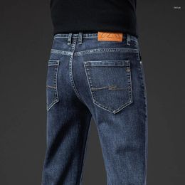 Men's Jeans Autumn Slim Straight Fashion Elastic Soft Comfortable Business Casual Trousers Denim Pants Brand Clothes