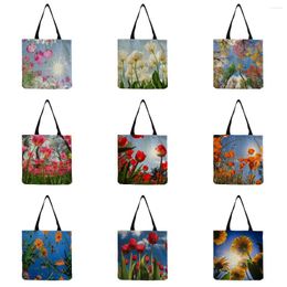 Evening Bags Travel Floral Botanical Print Outdoor Women's Shoulder Bag Ladies Handbags Shopping High Capacity Portable Tote Casual