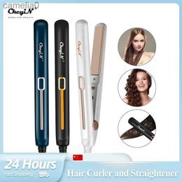 Hair Curlers Straighteners CkeyiN 20mm Professional 2 in 1 Hair Straightener Mini Hair Curler Thermostatic Fast Heat Flat Iron Curling Iron Waver PlateL231222