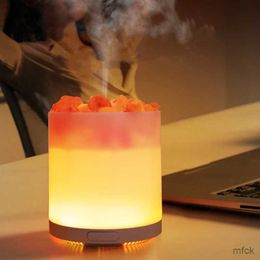 Humidifiers NEW Crystal Salt Stone Aromatherapy Essential Oil Diffuser USB Air Humidifier with Colorful LED Lamp Negative Ion Aroma Diffuser