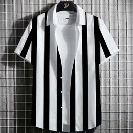 Men's T Shirts Stripes Simple Casual Men European Size