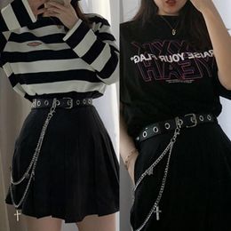 Belts Gothic Punk Women Pants Jeans Waist Chain With Metal Cross Butterfly Pendant Harajuku Hip Hop Trousers Belt Jewelry201I