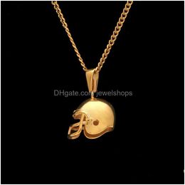 Pendant Necklaces Men Use Stainless Steel To Lay Sports Football Helmet Pendants Gifts For Boyfriends Drop Delivery Jewellery Necklaces Dhzqf