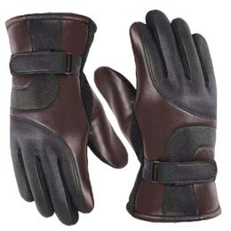 Winter Sheepskin Warm Outdoor Sports Driving Leather Gloves Premium Sense Men Plus Fleece Windproof Comfort Soft Men style Warm knight Gloves