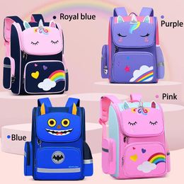 Bags Unicorn Primary School Bags for Girls Cute Waterproof Kids Bag 3D School Backpack Student Cartoon Unicorn Girl For 612 Children