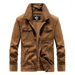 Men's Jackets Fashion Winter Bomber Cotton Jacket Men's 2023 Spring Lapel Corduroy Coats Solid Single-Breasted Youth Outwear Clothes