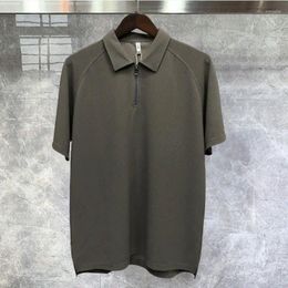 Men's Polos Summer Knitwear Short Sleeved Bottomed Shirt Polo High Quality Simple Solid Color Lapel Camisa Hombre Mannen Kleding