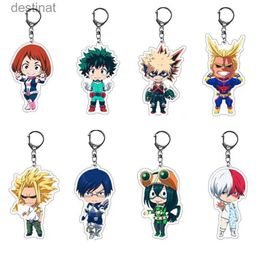 Key Rings Fashion Japan Anime My Hero Academia Keychain Acrylic Double Sided Transparent key Chain Ring Accessories Women Men Jewellery GiftL231222
