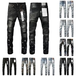 Purple Jeans Mens Designer Fashion Distressed Ripped Bikers Womens Denim Cargo for Black Pants High1 Quality Straight Design Retro Streetwear Pant