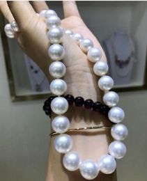 Gorgeous AAA1112mm Natural South China Sea White Round Pearl Necklace 14k Gold 231221