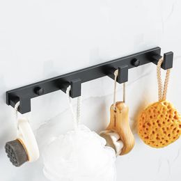 Household Wall Coat Rack Black Hooks For Hangging Clothes Towel Hanger Bathroom Robe Hook Heavy Duty Kitchen Accessories 231221