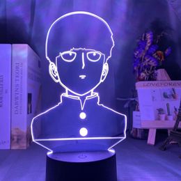 Night Lights 3D Lamp Anime Mob Psycho 100 Shigeo Figure Nightlight For Kids Child Bedroom Decorative Atmosphere Colourful Table Usb2540