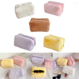 Cosmetic Bags Portable Plush Makeup Bag In Sweet Colours Durable For Beauty