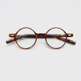 Sunglasses Frames Retro Transparent Circular Acetate Myopia Prescription Eyeglass Frame Suitable For Men And Women's Anti Blue Light Reading