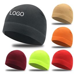 Men Beanies Marines Cycling Cap Hiking Winter Solid Color Soft Warm Hat Polar Fleece Windproof Outdoor Hats With Custom 231221