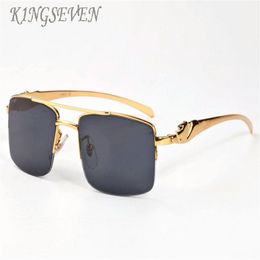 fashion sunglasses for men buffalo horn glasses gold silver mental frames black Grey green red clear lenses with original box and 2185