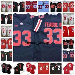 Jam 2020 Ohio State Buckeyes Fiesta Bowl 150TH Jersey 33 Master Teague III 2 JK Dobbins 15 Elliott 97 Bosa Chase Young Garrett Wilson