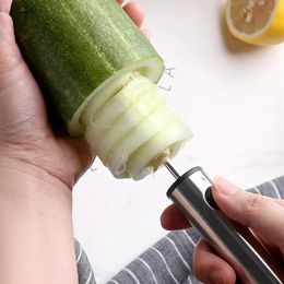 4pcs Replaceable Head Vegetable Spiral Cutter Vege Drill Spiralizer Digging Device Corer Device Corer For Stuffed Vegetables 231221