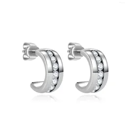 Stud Earrings G23 Titanium Hypoallergenic For Sensitive Ears Half Hoop Huggie Open C Shaped Split Women Girls