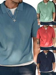 Men's T Shirts 2023 Summer Polo Collar Solid Colour Fashion Casual Short-Sleeved T-shirt Neck Short Sleeves