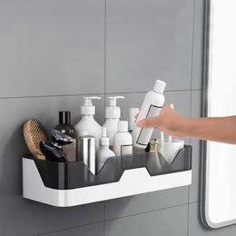 Rails Hooks & Rails WC Shampoo Holder Shower Shelves Wall Mount Kitchen Storage Basket Cosmetic Rack Home Organiser Bath Accessories Bat