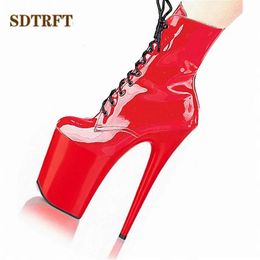 Boots Sdtrft Spring Autumn Nightclub Stilettos 20cm Thin Heels Ankle Boots Platforms Shoes Woman Botas Mujer Party Pumps Us12 13 14 15