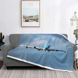 Blankets Klm 747-400 Nose On Landing Blanket Fashion Custom 747 400 Flying Flight Aviation Pilot Airways Jumbo