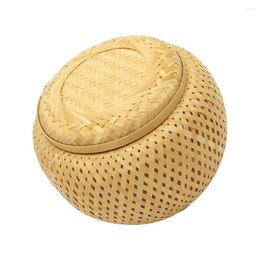 Dinnerware Sets Woven Storage Can Bamboo Flower Tea Basket Mini Containers Loose Organiser
