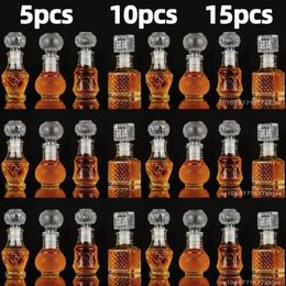 5 10 15 Pcs Whiskey Liquor Bottle 50ml Cute Glass Dispenser Mini Alcohol Guest Gift Wedding Decanter Wine Pot S Jars Bar Set 231222