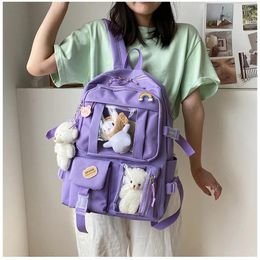 Bags The New 2022 Highcapacity Han Edition Girls Backpack Bag in junior High School Students High School Students