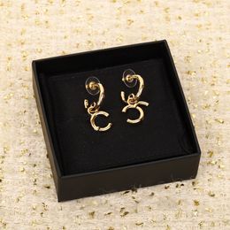2024 Luxury quality charm Half round drop earring in 18k gold plated have stamp box PS3645A