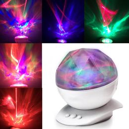 Diamond Aurora Borealis LED Projector Lighting Lamp Colour Changing 8 Moods USB Light Lamp With Speaker Novelty Light Gift348c