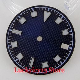 Watch Repair Kits 29MM Grid Blue Steel Dial Parts Fit For NH35A NH36A NH35 NH36 Automatic Movement With Date Display