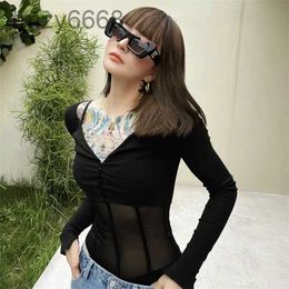 Fashion w Sunglasses Luxury White Corner Broken Hole Male Cat Eye Same Female with and Box ZPLO