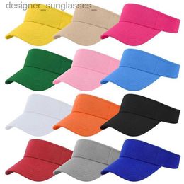 Visors Summer Sun Hats Breathable Men Women Adjustable Visor UV Protection Top Empty Solid Sports Tennis Golf Running Sunscreen CL231217