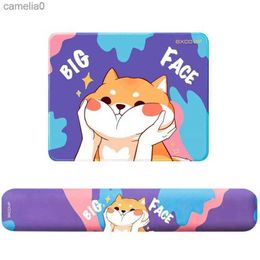 Mouse Pads Wrist Rests EXCO Cartoon Pad And Keyboard Rest 2pcs/Set Ergonomic port Non-slip Rubber Comfort MatL231221