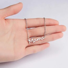 Pendant Necklaces 10pcs Simple Love Mama Charm Necklace Mom Mommy Mamma English Stainless Jewelry Chain Accessory Gift