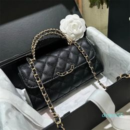 Quilted Flap Handle Metal Designer Bag Top Tote Women Caviar Leather Gold Silver Hardware Matelasse Chain Crossbody