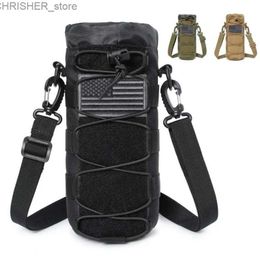 Outdoor Bags Camping Hiking Kettle Bag Durable MOLLE System Kettle Cover Water Cup Bag Tactical Men Women Outdoor Cycling Water Bottle BagsL231222