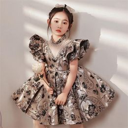 High End Flower Girl Dresses Kids Turkish Ball Gowns Vintage Spanish Children Birthday Party Dress for Easter Eid 231221