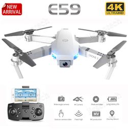 E59 RC LED Drone 4K HD Video Camera Aerial Pography Helicopter 360 Degree Flip WIFI long battery life for Kis adult 20202510050