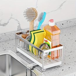 Kitchen Storage Hanging Rack Shelf Towel Sponge Drain Organiser Sink Basket Bathroom Shampoo Holder
