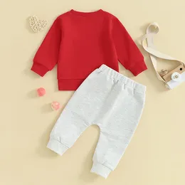 Clothing Sets Toddler Baby Girl Valentines Day Outfit Long Sleeve Letter Love Heart Print Sweatshirt Top Sweatpants Clothes