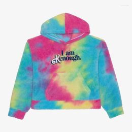 Women's Hoodies Personality Street Fashion Lazy Loose Tie Dye Hoodie Unisex Hooded Sweatshirt Casual Clothing I Am Kenough