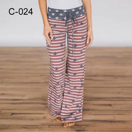 Women's Pants American Flag Patriotic Female Stars And Stripes Capri Aesthetic Sweatpants Autumn Casual Print Trousers Big Size